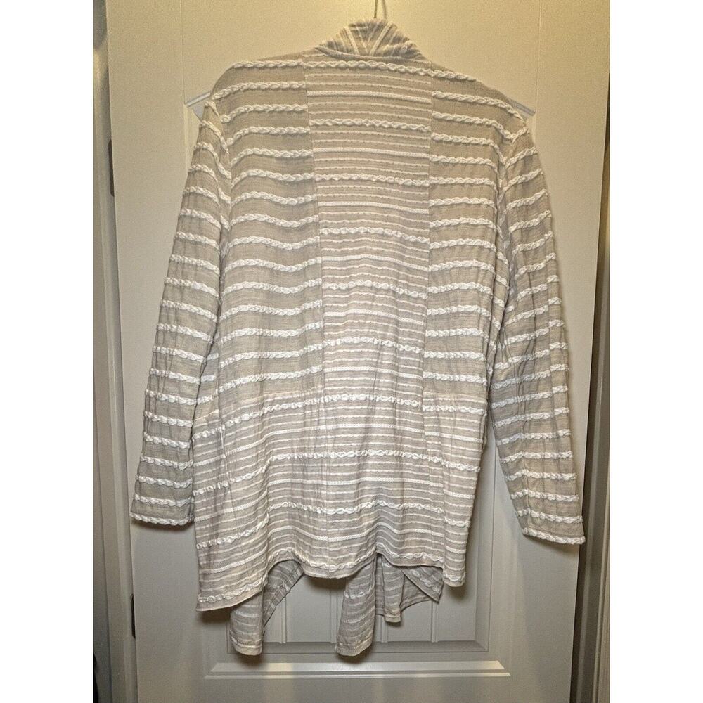 Chico Cardigan 4 Open Front Drape Topper Beige An… - image 4